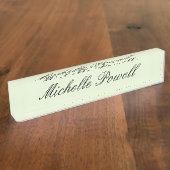 Moderne, leichte Pastellfarbe-Trend-Script Namensplakette (Seite)