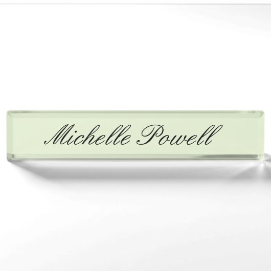 Moderne, leichte Pastellfarbe-Trend-Script Namensplakette (Vorderseite)