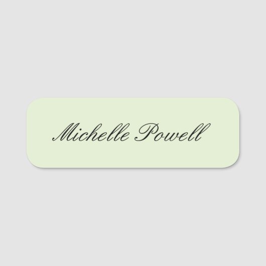 Moderne, leichte Pastellfarbe-Trend-Script Namensschild (Vorderseite)