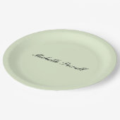 Moderne, leichte Pastellfarbe-Trend-Script Pappteller (Schrägansicht)