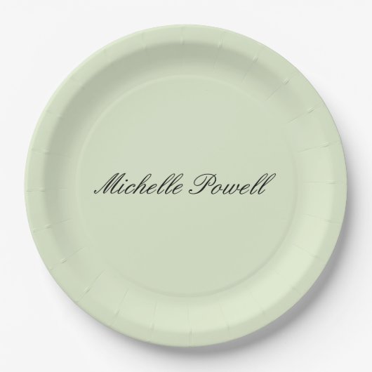 Moderne, leichte Pastellfarbe-Trend-Script Pappteller (Vorderseite)