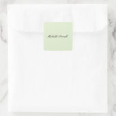 Moderne, leichte Pastellfarbe-Trend-Script Quadratischer Aufkleber (Tasche)