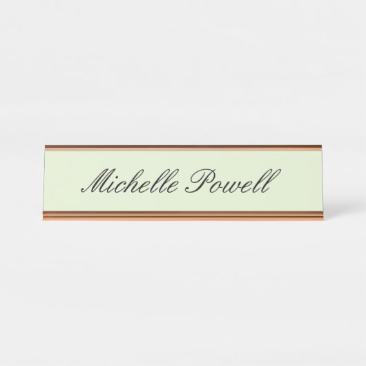 Moderne, leichte Pastellfarbe-Trend-Script Schreibtischnamensplakette (Vorderseite )