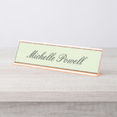 Moderne, leichte Pastellfarbe-Trend-Script Schreibtischnamensplakette (Vorderseite )