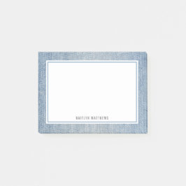 Moderne leichte Wash Denim Jeans Texture Name Post Post-it Klebezettel