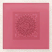 Moderne Leidenschaft Rosa Blume Dekorative Kunst d Glasuntersetzer (Vorderseite)