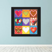 Moderne Leinwand mehrfarbige Herzen (Insitu (Holzboden))