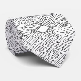 Moderne Leiterplatten-Krawatte - B&W Tech Geek Krawatte