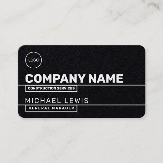 Moderne Leitungsabschnitte schwarze Visitenkarte (Vorderseite)
