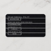 Moderne Leitungsabschnitte schwarze Visitenkarte (Rückseite)