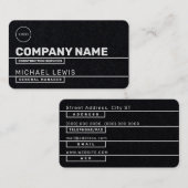Moderne Leitungsabschnitte schwarze Visitenkarte (Vorne/Hinten)
