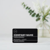 Moderne Leitungsabschnitte schwarze Visitenkarte (Stehend Vorderseite)