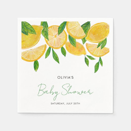 Moderne Lemon Baby Dusche Serviette (Vorderseite)