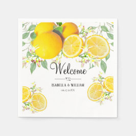 Moderne Lemon Boho Summer Wedding Serviette