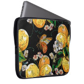 Moderne Lemon Citrus Floral Butterfly Muster Laptopschutzhülle (Vorne Rechts)