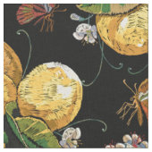 Moderne Lemon Citrus Floral Butterfly Muster Stoff (Nahaufnahme)