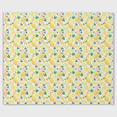 Moderne Lemon Fruchtmuster Wrapping Paper Roll Geschenkpapier (Flach)
