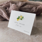 Moderne Lemon Garden Menü Option Platzkarten Tischnummer