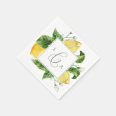 Moderne Lemon Garden Monogram Wedding Serviette (Ecke)