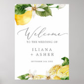 Moderne Lemon Garden Vertical Wedding Willkommen Poster (Vorne)