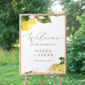 Moderne Lemon Garden Vertical Wedding Willkommen Poster