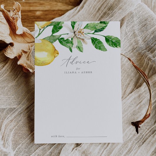 Moderne Lemon Garden Wedding Hinweiskarte