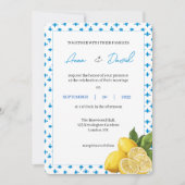 Moderne Lemon Hochzeitseinladung | Minimal Citrus Einladung (Vorderseite)
