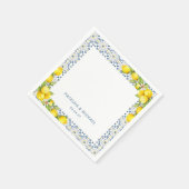 Moderne Lemon Mediterrane Hochzeit Serviette (Ecke)