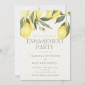 Moderne Lemon Mediterranean Engagement Party Einladung (Vorderseite)