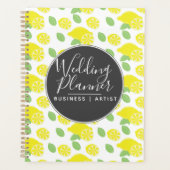 Moderne Lemon Muster Gelbe Hochzeit Planer (Vorderseite)