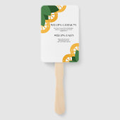 Moderne Lemon-Scheiben und Blätter Hochzeitsprogra Fächer (Rückseite)