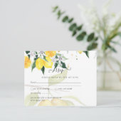 Moderne Lemon Tree UAWG Wedding Postkarte (Stehend Vorderseite)