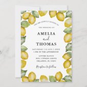Moderne Lemon Yellow Watercolor Hochzeit Einladung (Vorderseite)