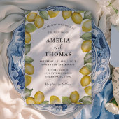 Moderne Lemon Yellow Watercolor Hochzeit Einladung