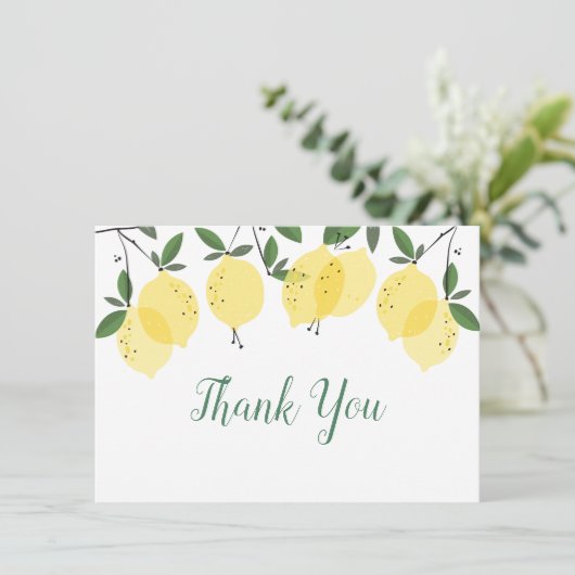 Moderne Lemonen Dankeskarte (Stehend Vorderseite)
