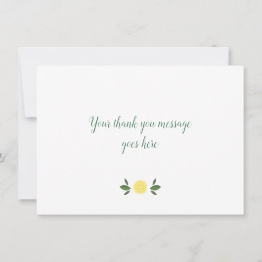 Moderne Lemonen Dankeskarte (Rückseite)