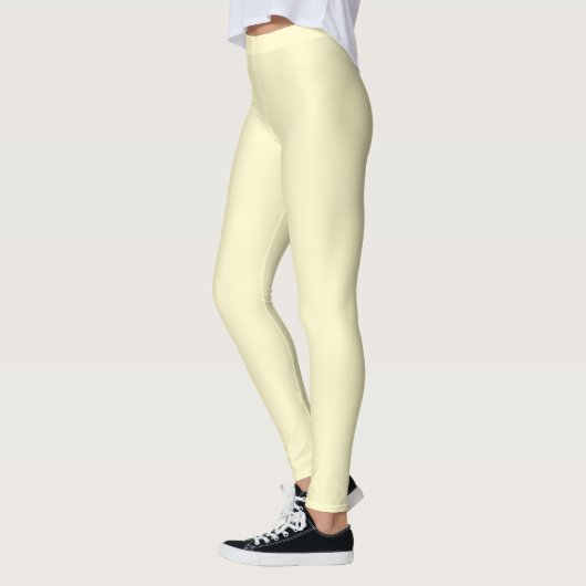 Moderne Lemongelbe Schlichte Solid-Farbe Leggings (Links)