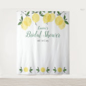 Moderne Lemons Brautparty Foto Stand Hintergrund Wandteppich (Vorderseite)