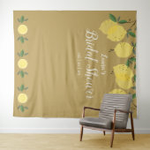 Moderne Lemons Gold Brautparty Foto Hintergrund Wandteppich (Beispiel (Horizontal))