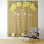 Moderne Lemons Gold Brautparty Foto Hintergrund Wandteppich (Beispiel)