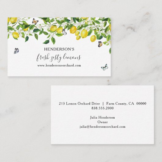 Moderne Lemons Visitenkarte (Vorne/Hinten)