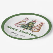 Moderne Leopard-Christbaum personalisiertes Papier Pappteller (Schrägansicht)