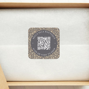 Moderne Leopard Custom QR Code Shop Aufkleber
