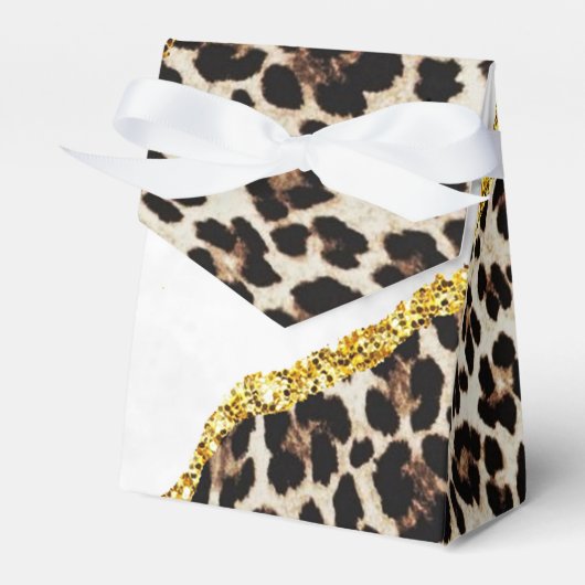 Moderne Leopard Gold Achat Geode Monogramm Geschen Geschenkschachtel (Vorderseite)