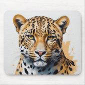 Moderne Leopard Malerei Wilde Kunst Mousepad (Vorne)