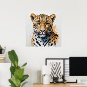 Moderne Leopard Malerei Wilde Kunst Poster (Heimbüro)