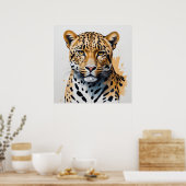 Moderne Leopard Malerei Wilde Kunst Poster (Küche)