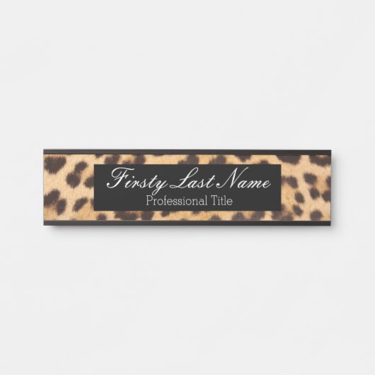 Moderne Leopard Print Office Türsignaturen Türschild (Vorderseite )