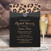 Moderne Leopard Schwarz Band Diamant Brautparty