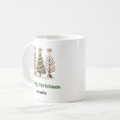 Moderne Leopard Weihnachtsbäume Personalisierter B Kaffeetasse (Vorderseite Links)